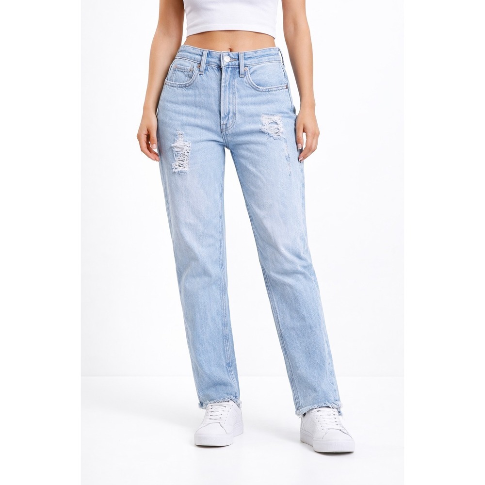 American Eagle Highest Rise 90s Boyfriend Crop Distressed Jeans size 00‎ Regular